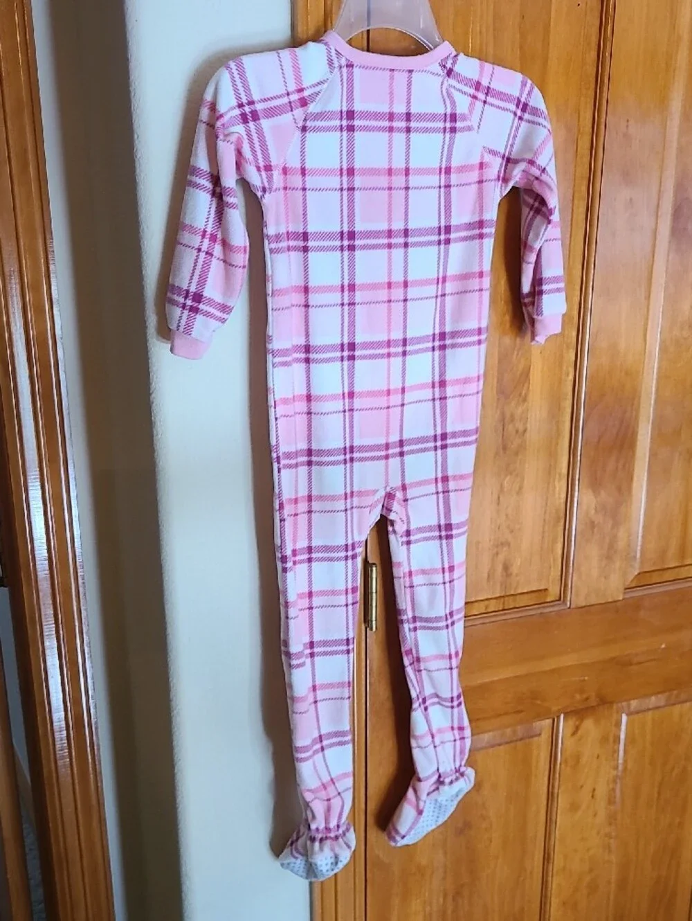 Pj Place Pink Plaid Kids One-Piece Footed Pajamas Size 5T